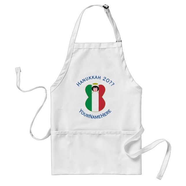 Italian Angel Hanukkah Flag Personalized  Schürze (Vorne)