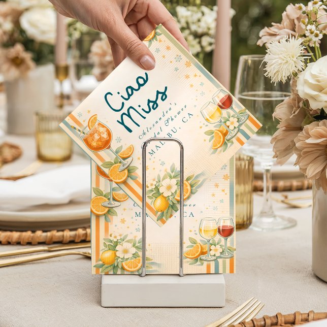 Italian Aperitivo Citrus Ciao Miss Bridal Shower Serviette (Von Creator hochgeladen)