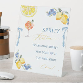 Italian Blue Bow Lemon That's Amore Spritz Station Sockelschild