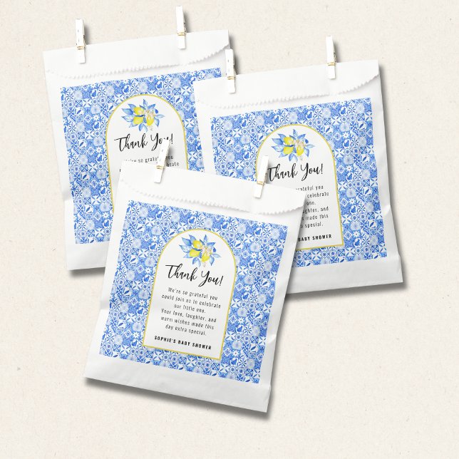 Italian Blue Tiles, Ciao Baby, Lemons square Geschenktütchen (Von Creator hochgeladen)