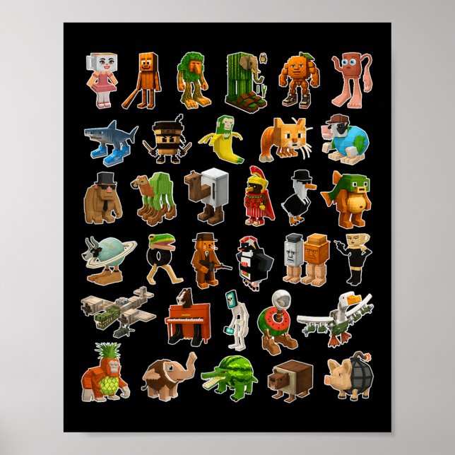 Italian-brainrot Ai Generated Animals Gen Z Men Wo Poster (Vorne)