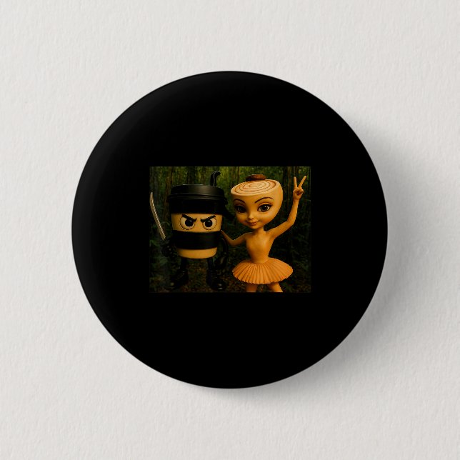 Italian Brainrot Ballerina Cappuccina Cappuccino I Button (Vorderseite)