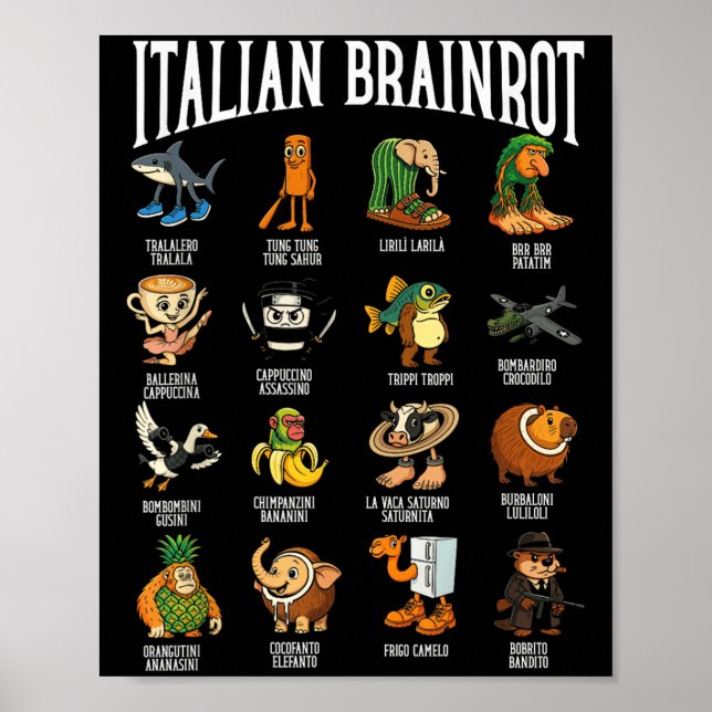 Italian Brainrot Ballerina Ino Character Meme Mix  Poster (Vorne)