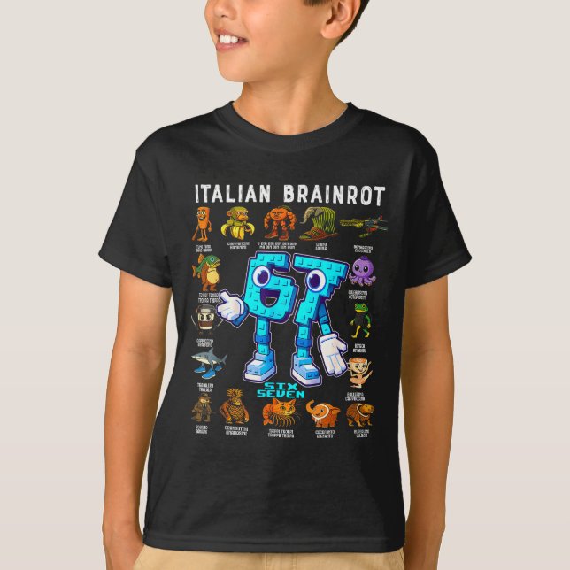Italian Brainrot Funny 67 Meme Birthday Decoration T-Shirt (Vorderseite)