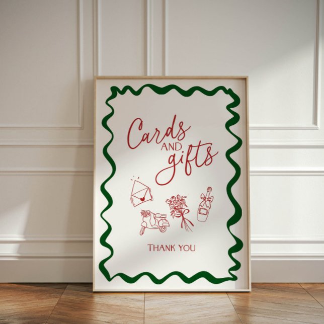 Italian Bridal Shower Thats Amore Cards and Gifts Sockelschild (Italian themed cards and gifts sign)