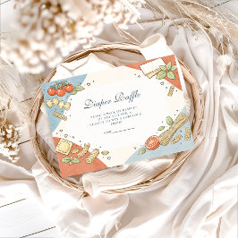 Italian Café Doodle Baby Shower Diapper Raffle Begleitkarte