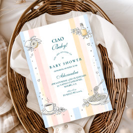 Italian Café Doodle Baby Shower Einladung