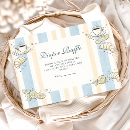 Italian Café Doodle Stripesr Diapper Raffle Begleitkarte