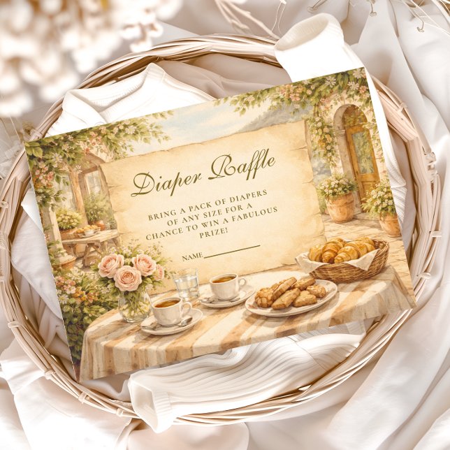 Italian Café Garden Diapper Raffle Begleitkarte (Von Creator hochgeladen)