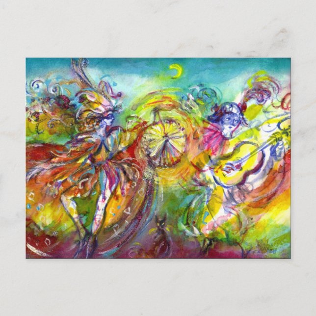 ITALIAN CARNIVAL / Masquerade Dance and Music Einladungspostkarte (Vorderseite)