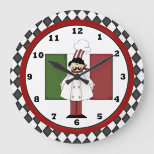 Italian Chef Clock 2 Große Wanduhr