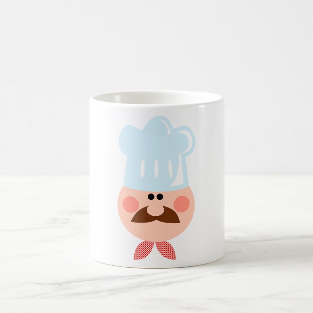 Italian Chef Face with Mustache and Hat Kaffeetasse (Von Creator hochgeladen)