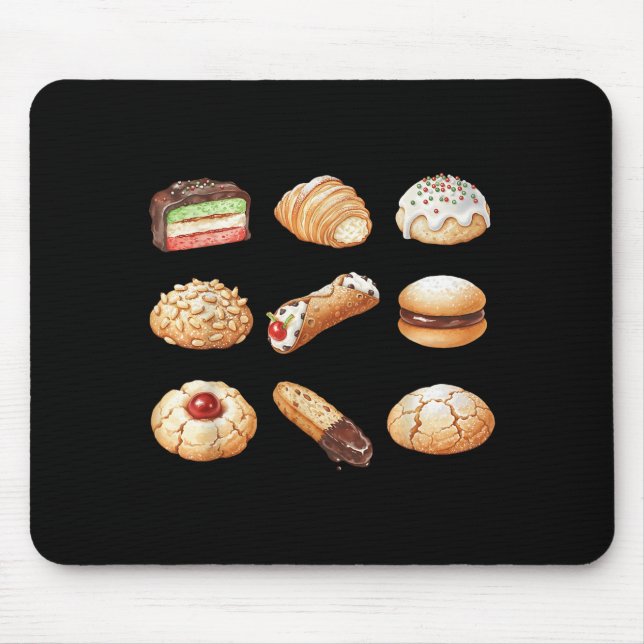Italian Christmas Cookie Xmas Holiday Men Women Ki Mousepad (Vorne)