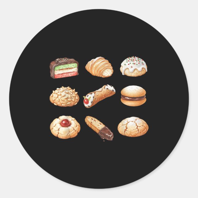 Italian Christmas Cookie Xmas Holiday Men Women Ki Runder Aufkleber (Vorderseite)