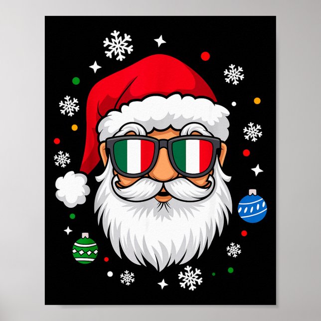 Italian Christmas Pajama Funny Italian Matching Fa Poster (Vorne)