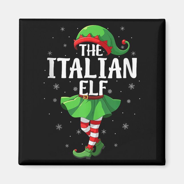 Italian Elf Christmas Girls Women Elf Squad Xmas F Magnet (Vorne)