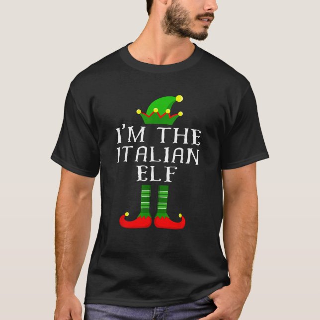 Italian Elf  Matching Family Christmas Tee Tee  (Vorderseite)