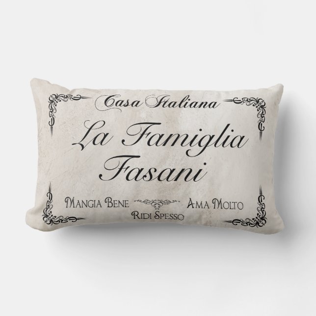 Italian Family Pillow to Personalize Throw Pillow Lendenkissen (Vorderseite)