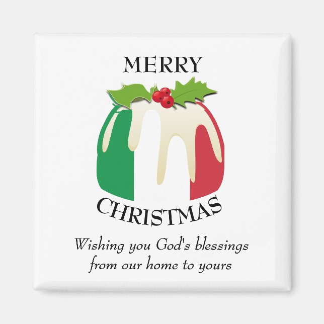ITALIAN FLAG Christmas Pudding Magnet (Vorne)