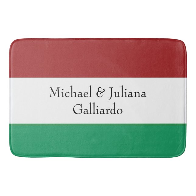 Italian Flag Colors Surname Name Custom  Badematte (Vorderseite)