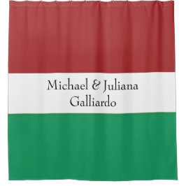 Italian Flag Colors Surname Name Custom  Duschvorhang