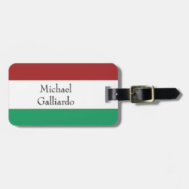 Italian Flag Colors Surname Name Custom  Gepäckanhänger