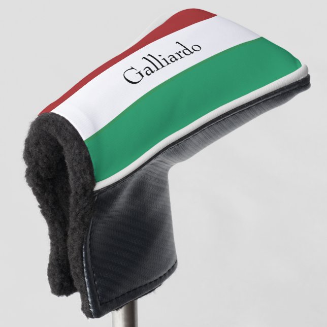 Italian Flag Colors Surname Name Custom  Golf Headcover (3/4 Vorderseite)
