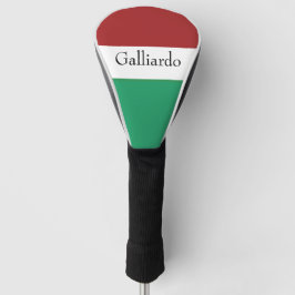 Italian Flag Colors Surname Name Custom  Golf Headcover