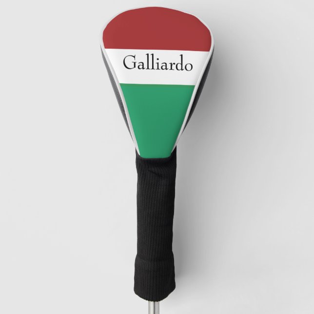 Italian Flag Colors Surname Name Custom  Golf Headcover (Vorderseite)