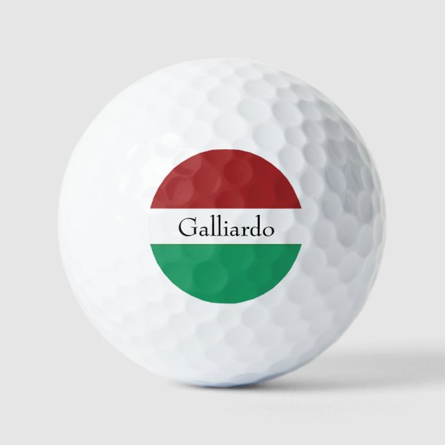 Italian Flag Colors Surname Name Custom  Golfball (Vorderseite)