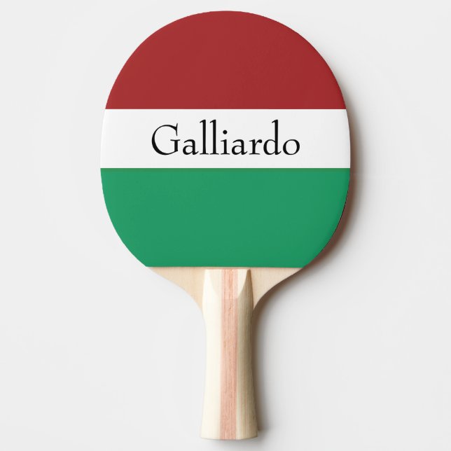 Italian Flag Colors Surname Name Custom  Tischtennis Schläger (Vorderseite)