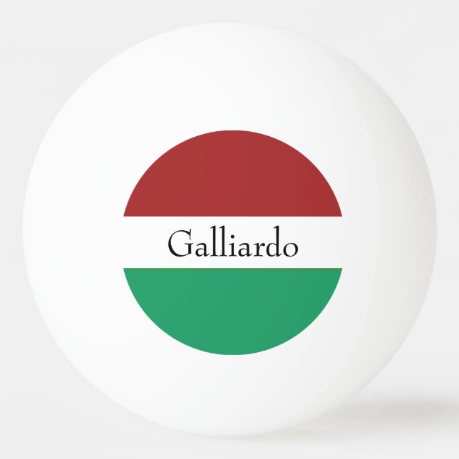 Italian Flag Colors Surname Name Custom  Tischtennisball (Vorderseite)