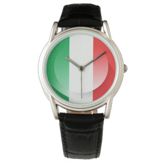 Italian Flag Leather Watch Armbanduhr