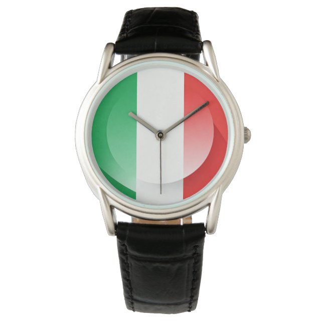 Italian Flag Leather Watch  Armbanduhr (Vorderseite)