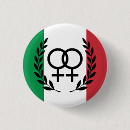 Italian Flag Lesbian Pride Pin with laurel wreath Button
