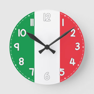 Italian Flag Wall Clock - Flag of Italy Runde Wanduhr