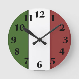Italian Flag Wall Clock Runde Wanduhr