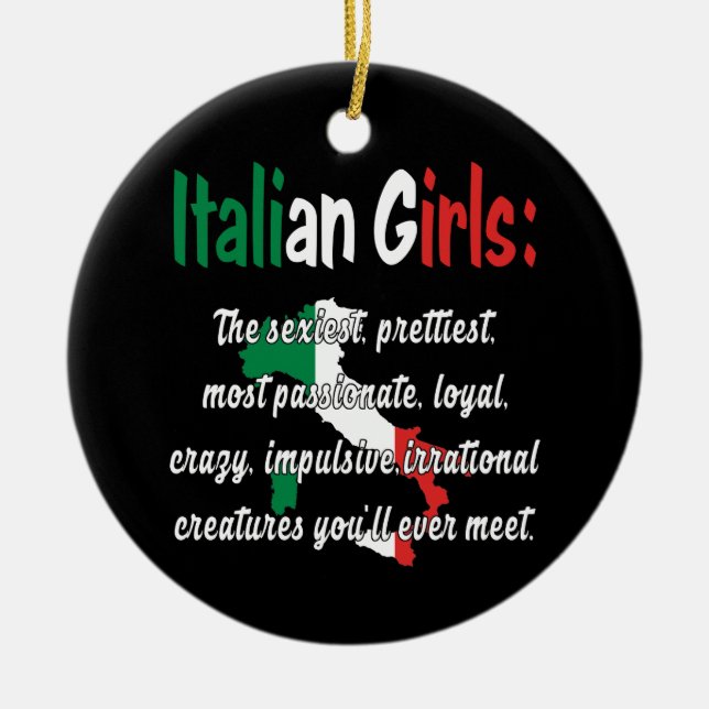 ITALIAN GIRLS FUNNY KERAMIK ORNAMENT (Vorne)