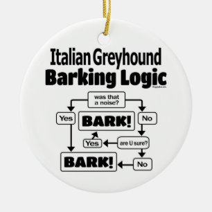 Italian Greyhound Barking Logic Keramik Ornament