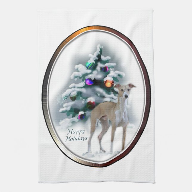 Italian Greyhound Christmas Handtuch (Vertikal)