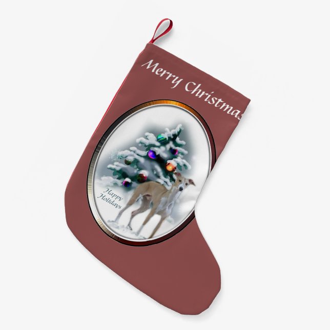 Italian Greyhound Christmas Kleiner Weihnachtsstrumpf (Vorderansicht (hängend))