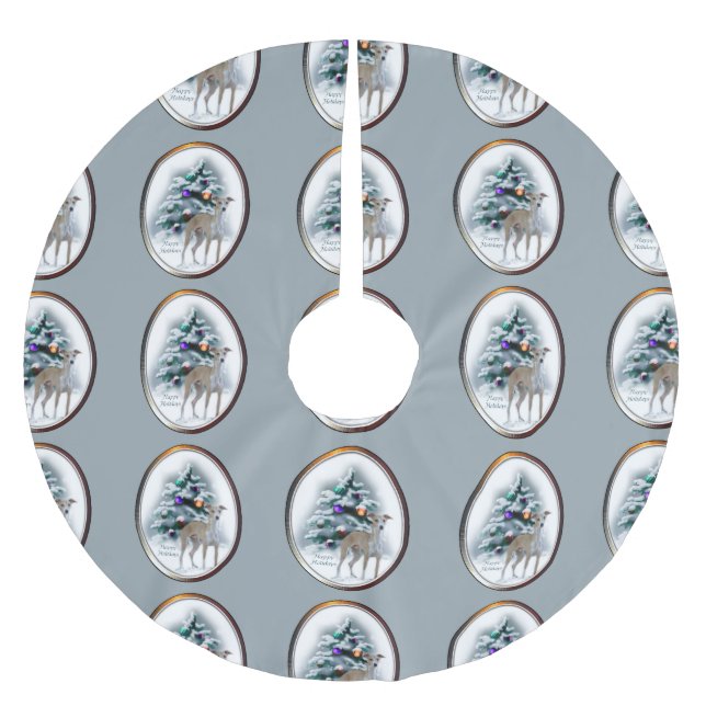 Italian Greyhound Christmas Polyester Weihnachtsbaumdecke (Vorderseite)