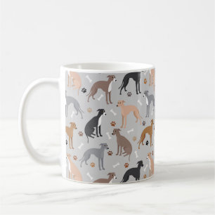 Italian Greyhound Dog Bones and Paws Coffee Mug Kaffeetasse