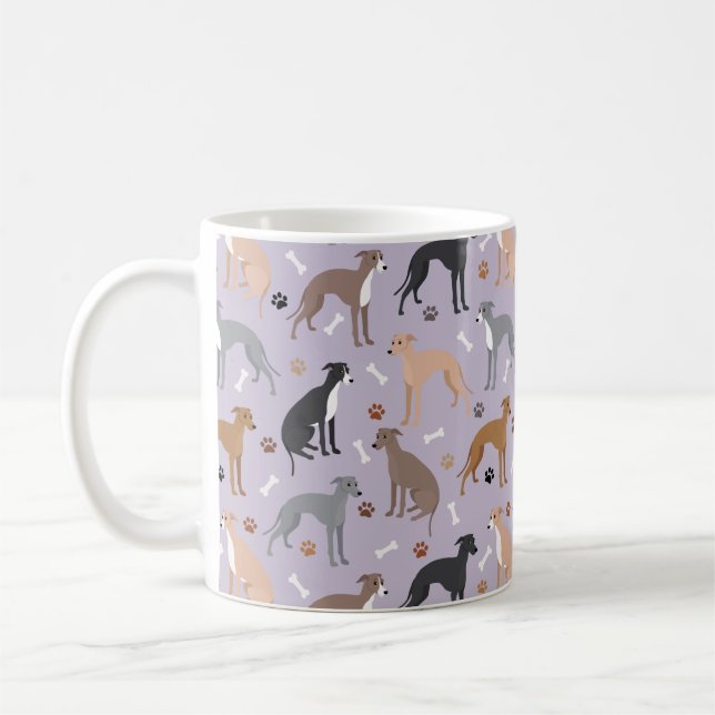 Italian Greyhound Dog Bones and Paws Kaffeetasse (Links)