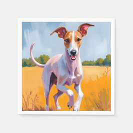 Italian Greyhound | Dog Watercolor Painting Serviette