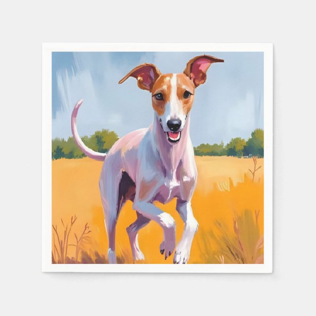 Italian Greyhound | Dog Watercolor Painting Serviette (Vorderseite)