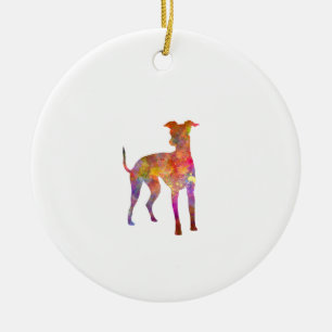 Italian Greyhound im Watercolor Keramikornament