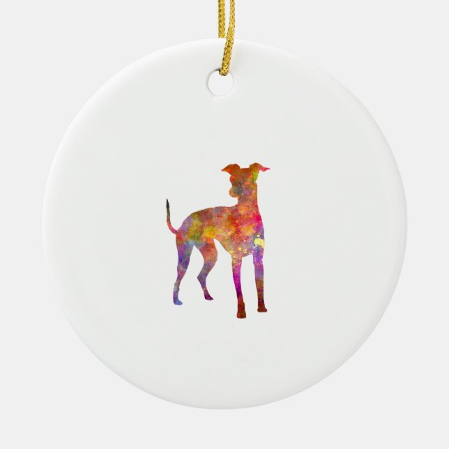 Italian Greyhound im Watercolor Keramikornament (Vorne)