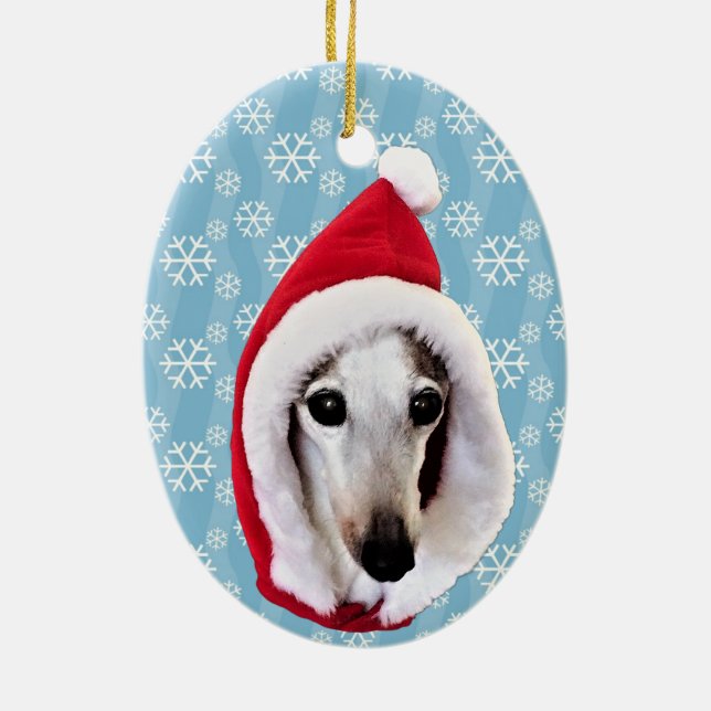 Italian Greyhound Santa Keramik Ornament (Hinten)