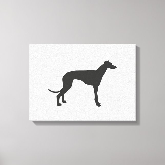Italian Greyhound silhouette in black Leinwanddruck (Vorderseite)